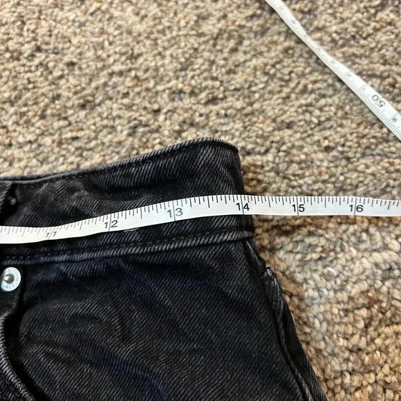 Abercrombie & Fitch Black High Rise Mom Curve Love Jeans Womens 27 4R Distressed - Picture 9 of 12